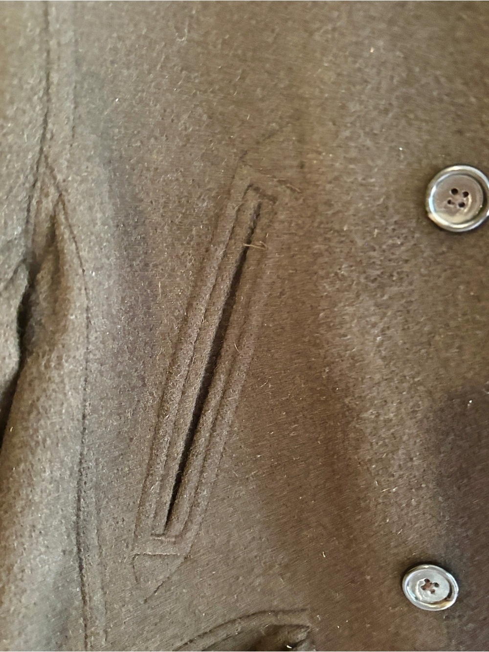 J.Crew  Large Black Wool Blend Double Breasted Peacoat Jacket - Picture 4 of 14
